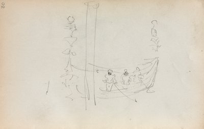 Cuaderno de bocetos italiano: Página del barco veneciano 30, 1898-1899 de Maurice Brazil Prendergast