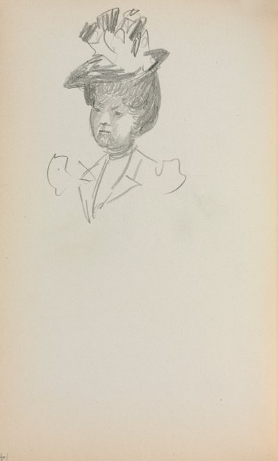 Cuaderno italiano: Mujer, busto, página 142, 1898-1899 de Maurice Brazil Prendergast