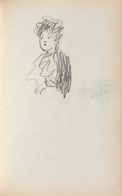 Cuaderno de bocetos italiano: Mujer, busto página 127, 1898-1899 de Maurice Brazil Prendergast