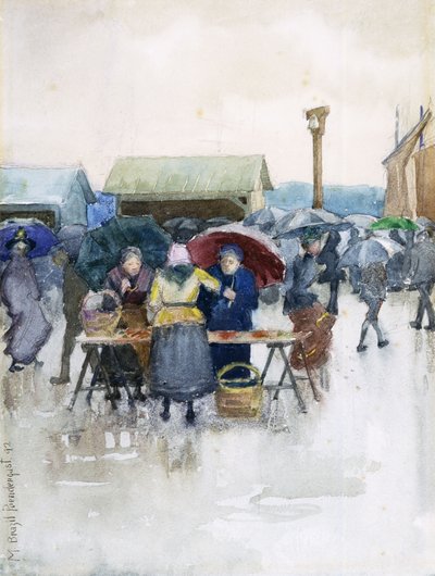 Día lluvioso: El mercado de pescado, 1892 de Maurice Brazil Prendergast