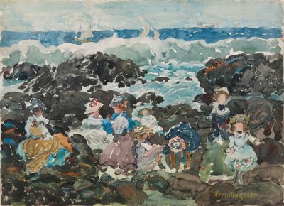 Surf, Cohasset, c.1900-5 (acuarela y grafito) de Maurice Brazil Prendergast