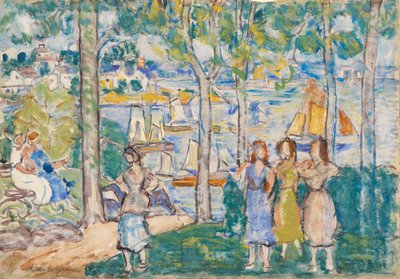 árboles, casas, personas de Maurice Brazil Prendergast