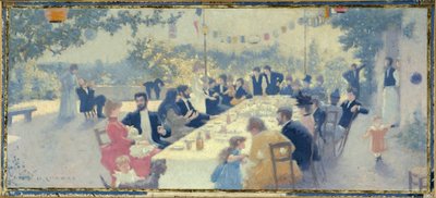Boceto para el salón de bodas del ayuntamiento del distrito 14: Comida de boda de Maurice Chabas