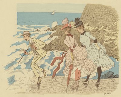 De pie en el embarcadero de La Condamine en Monte Carlo, Mónaco de Maurice Charles Mathieu Bonvoisin