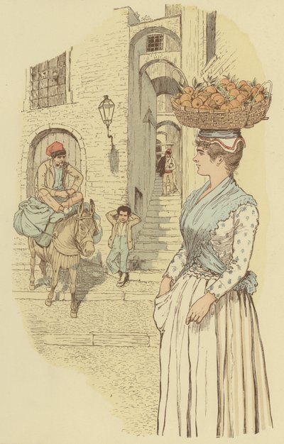 Vida callejera en los estrechos callejones del casco antiguo de San Remo, Italia de Maurice Charles Mathieu Bonvoisin