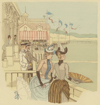 La multitud observando el tiro al pichón en La Condamine en Monte Carlo, Mónaco de Maurice Charles Mathieu Bonvoisin