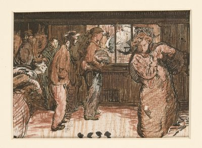 Los vendedores ambulantes de La Pensee, ilustración p. 31 de Maurice Delcourt