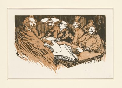 Los vendedores ambulantes de La Pensee, ilustración, pág. 47 de Maurice Delcourt
