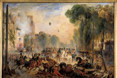 El ataque de Giuseppe Fieschi (conspirador corso) el 28 de julio de Maurice Delondre