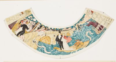 En el Puente del Norte, se celebró un baile (estudio para una pantalla de lámpara) de Maurice Denis