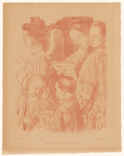 Tres ángeles cantores y dos escolanos durante la Santa Misa
Fragment d