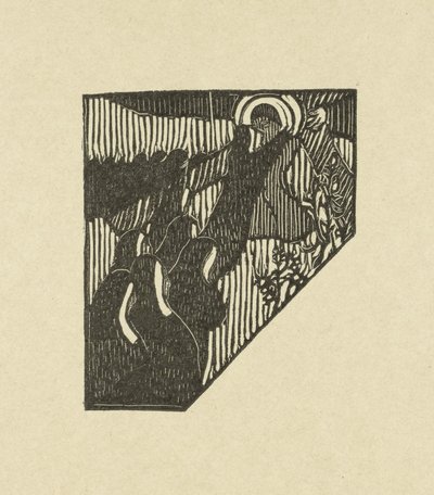 Ilustración que representa a Cristo y las monjas que llevan la cruz con un poema en la colección de poesía Sagesse de Paul Verlaine Deux nouveau bois pour Sagess de Paul Verlaine L