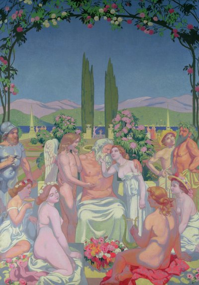 En Presencia de los Dioses, Júpiter Concede la Inmortalidad a Psique y Celebra su Matrimonio con Cupido, 1908 de Maurice Denis