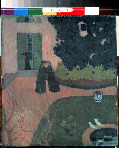 La visita. Pintura de Maurice Denis (1870-1943), hacia 1892-1893. Tamaño: 37,5x33cm. Óleo sobre tela. Arte Nabis. Museo del Hermitage, San Petersburgo de Maurice Denis