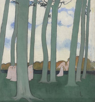 Paisaje con árboles verdes o hayas en Kerduel, 1893 de Maurice Denis