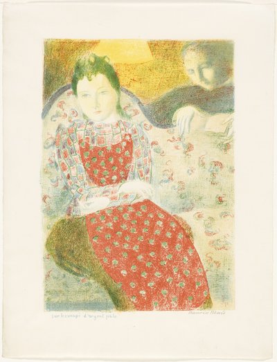 En el sofá plateado pálido, lámina diez de Amor de Maurice Denis