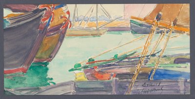 Barcos en un canal de Maurice Guilbert