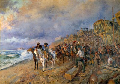 El Primer Cónsul Napoleón Bonaparte visita el arsenal de Boulogne de Maurice Henri Orange