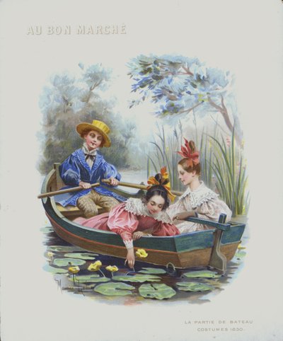 Navegación, trajes de 1830 (cromolitografía) de Maurice Leloir