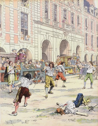Boutteville y Beuvron se baten en duelo en la Place Royale de Maurice Leloir