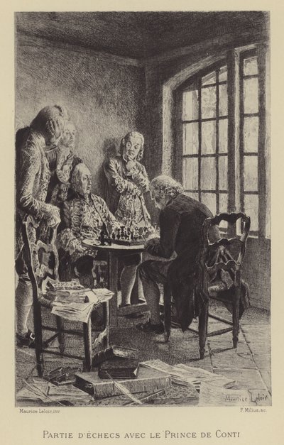 Partida de ajedrez con el Príncipe de Conti de Maurice Leloir