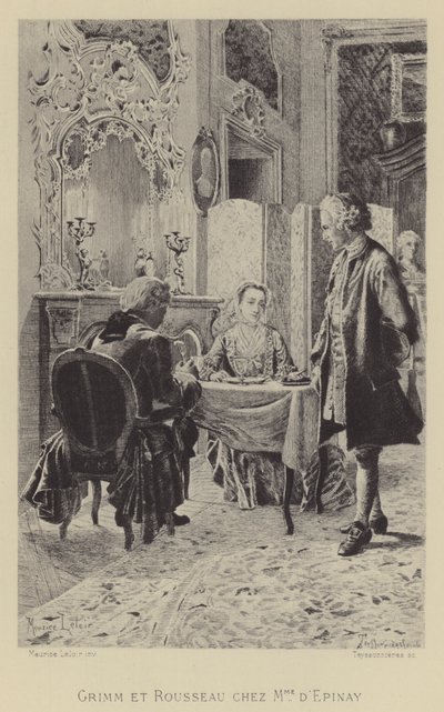 Grimm y Rousseau en casa de Madame d