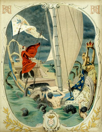 Historia de Francia: Representación alegórica del Cardenal Richelieu (Armand Jean du Plessis) de Maurice Leloir