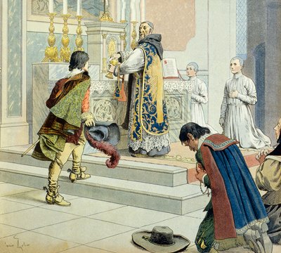 Historia de Francia: François Leclerc du Tremblay, conocido como Padre Joseph (1577-1638), eminencia gris (confidente y colaborador) del Cardenal Richelieu (Armand Jean du Plessis) de Maurice Leloir