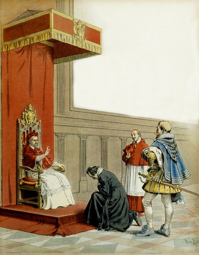 Historia de Francia: Presentación del Abad Armand de Cardenal de Richelieu (Armand Jean du Plessis) de Maurice Leloir