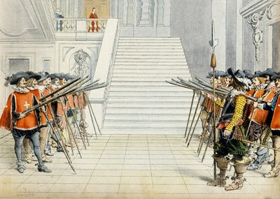 Historia de Francia: La guardia del Cardenal Richelieu (Armand Jean du Plessis) de Maurice Leloir