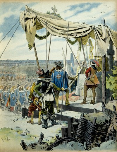 Historia de Francia: el sitio de La Rochelle en 1627-1628. Cardenal Richelieu de Maurice Leloir