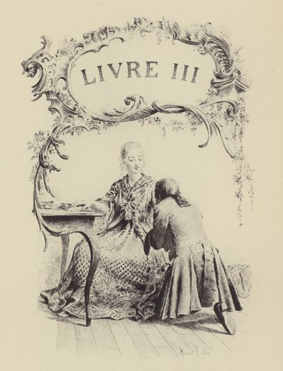Ilustración para el Libro III de Las Confesiones de Jean-Jacques Rousseau de Maurice Leloir