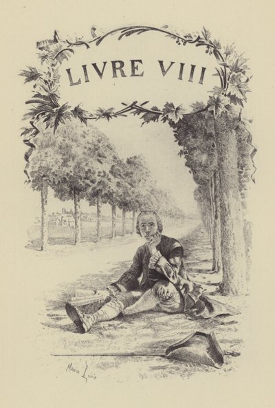 Ilustración para el Libro VIII de Las Confesiones de Jean-Jacques Rousseau de Maurice Leloir