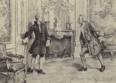 Ilustración para el Libro VII de Las Confesiones de Jean-Jacques Rousseau de Maurice Leloir