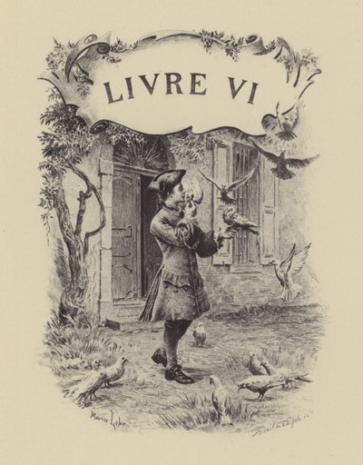 Ilustración para el Libro VI de Las Confesiones de Jean-Jacques Rousseau de Maurice Leloir