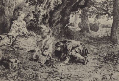 Ilustración para el Libro VI de Las Confesiones de Jean-Jacques Rousseau de Maurice Leloir