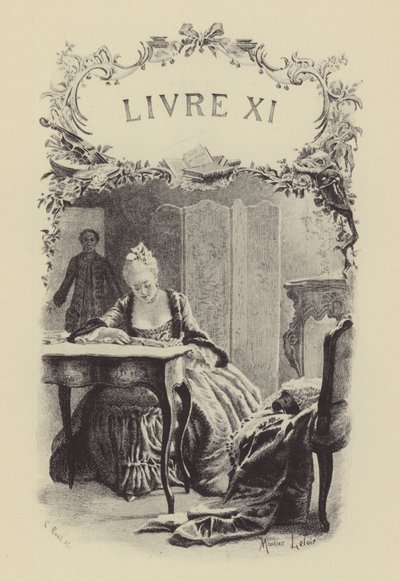 Ilustración para el Libro XI de Les Confessions de Jean-Jacques Rousseau (grabado) de Maurice Leloir