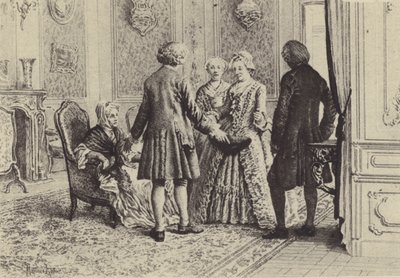 Ilustración para el Libro XI de Las Confesiones de Jean-Jacques Rousseau de Maurice Leloir