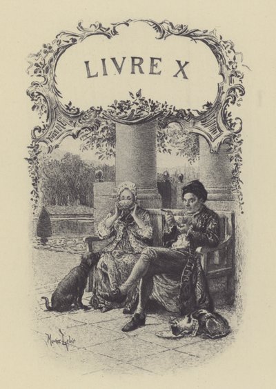 Ilustración para el Libro X de Les Confessions de Jean-Jacques Rousseau de Maurice Leloir