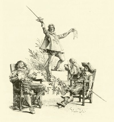 Ilustración de Los Tres Mosqueteros de Maurice Leloir
