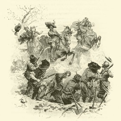 Ilustración para Los Tres Mosqueteros de Maurice Leloir