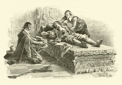 Ilustración para Los Tres Mosqueteros (grabado) de Maurice Leloir