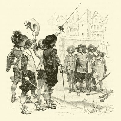 Ilustración para Los Tres Mosqueteros de Maurice Leloir
