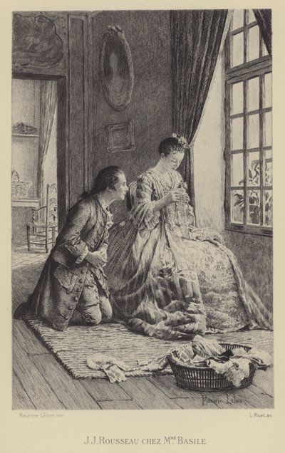 Jean-Jacques Rousseau en la casa de Madame Basile de Maurice Leloir