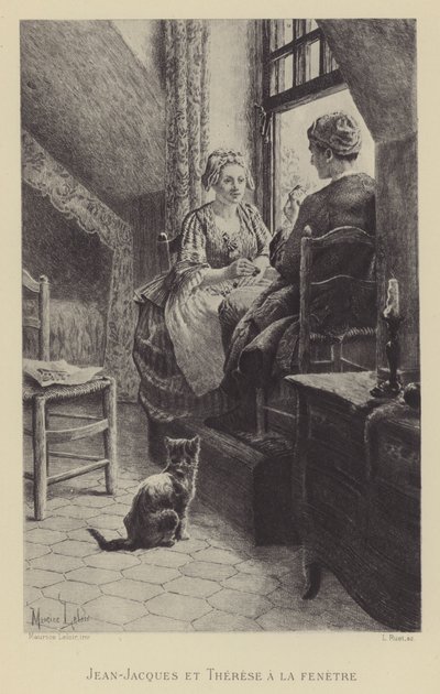 Jean-Jacques y Therese en la ventana de Maurice Leloir