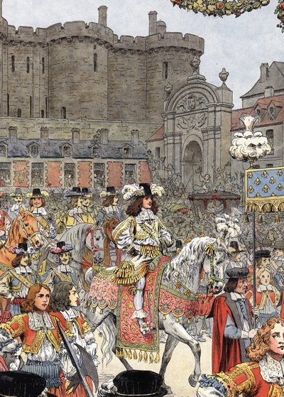 Luis XIV entrando en París, conocido como Le Roi-Soleil (Rey Sol o Luis el Grande) de Maurice Leloir