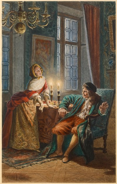 Moliere y Madeleine Bejart (ilustración) de Maurice Leloir