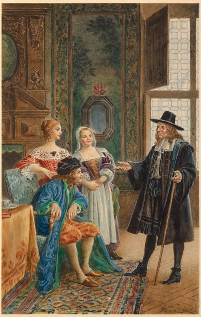 Moliere malade (ilustración) de Maurice Leloir