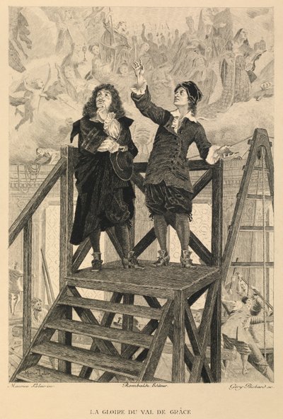 Pierre Mignard muestra a Moliere los frescos de Val de Grace de Maurice Leloir