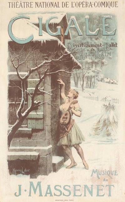 Póster para el ballet Cigale de Jules Massenet, 1904 de Maurice Leloir